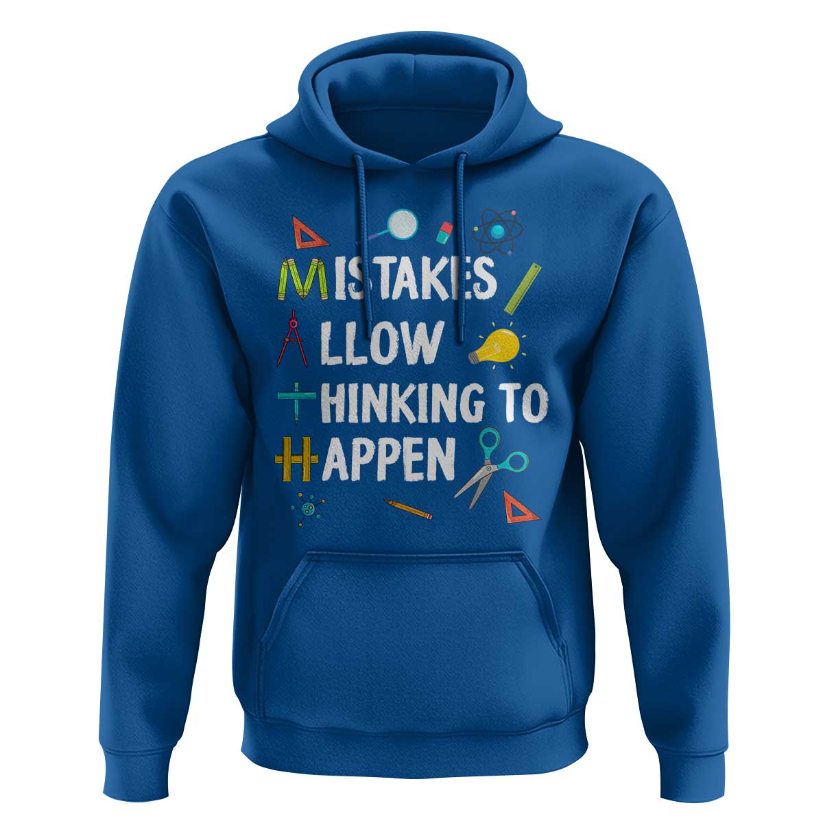 Math Teacher Hoodie Mistakes Allow Thinking To Happen Vintage Mathematical - Wonder Print Shop