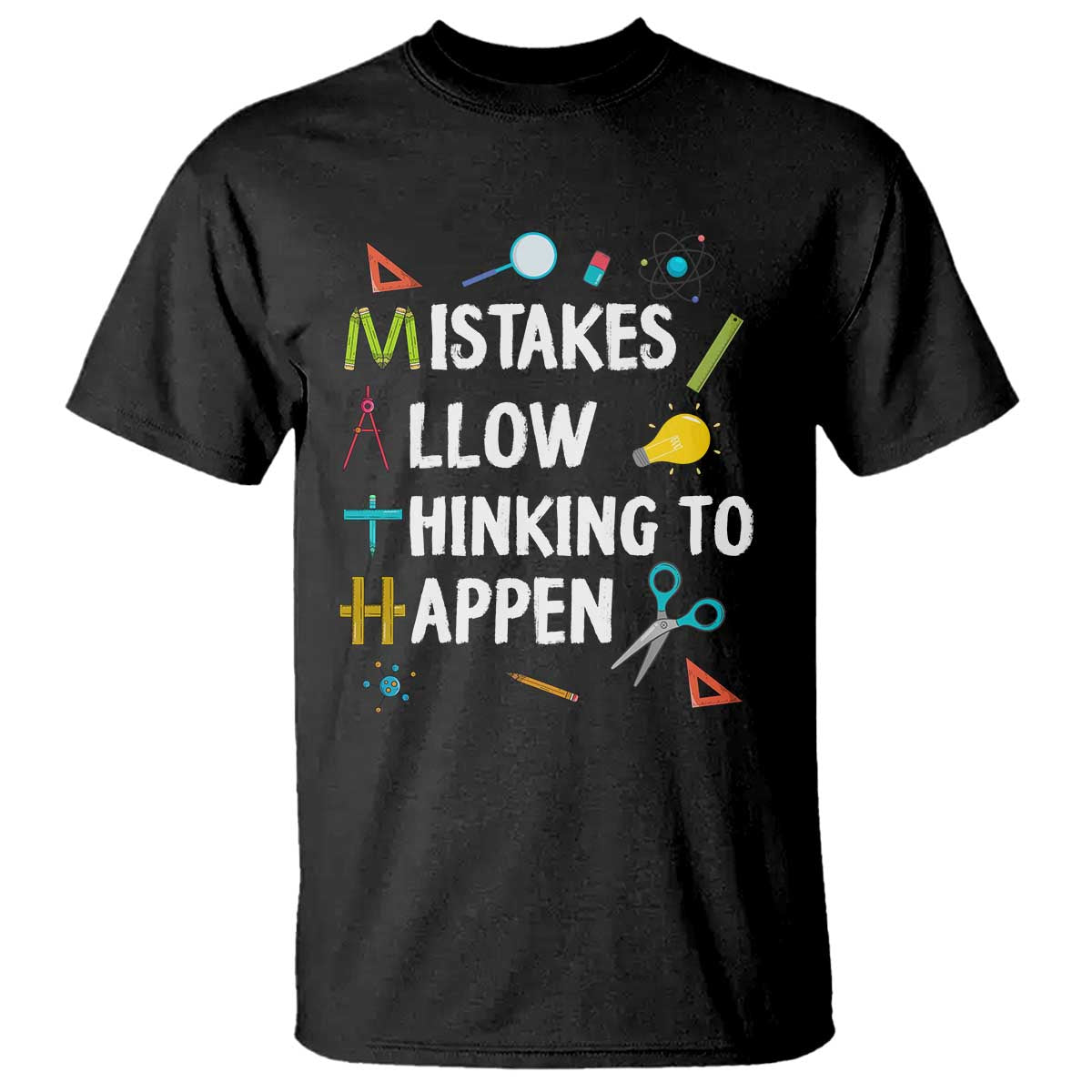 Math Teacher T Shirt Mistakes Allow Thinking To Happen Vintage Mathematical - Wonder Print Shop