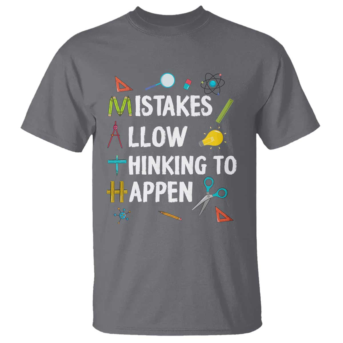Math Teacher T Shirt Mistakes Allow Thinking To Happen Vintage Mathematical - Wonder Print Shop