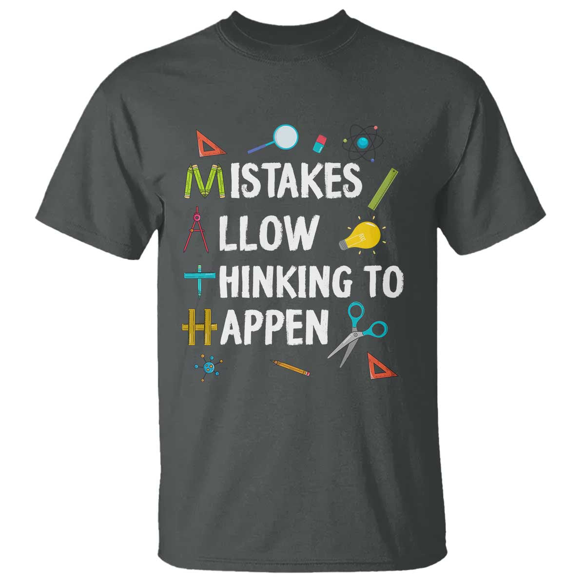 Math Teacher T Shirt Mistakes Allow Thinking To Happen Vintage Mathematical - Wonder Print Shop