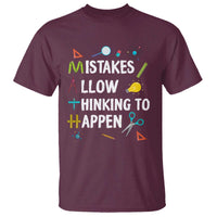 Math Teacher T Shirt Mistakes Allow Thinking To Happen Vintage Mathematical - Wonder Print Shop