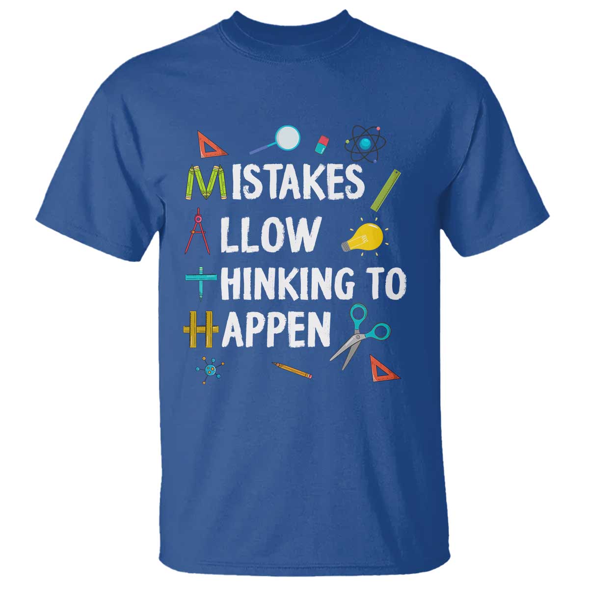 Math Teacher T Shirt Mistakes Allow Thinking To Happen Vintage Mathematical - Wonder Print Shop