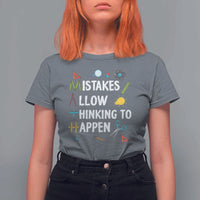 Math Teacher T Shirt For Women Mistakes Allow Thinking To Happen Vintage Mathematical - Wonder Print Shop