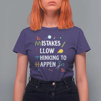 Math Teacher T Shirt For Women Mistakes Allow Thinking To Happen Vintage Mathematical - Wonder Print Shop