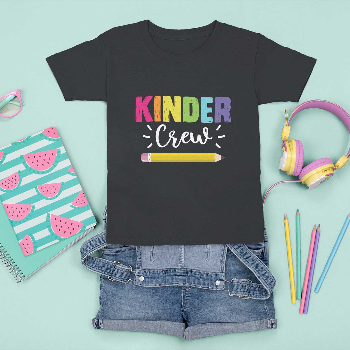 Kinder Crew T Shirt For Kid Kindergarten Back To School - Wonder Print Shop