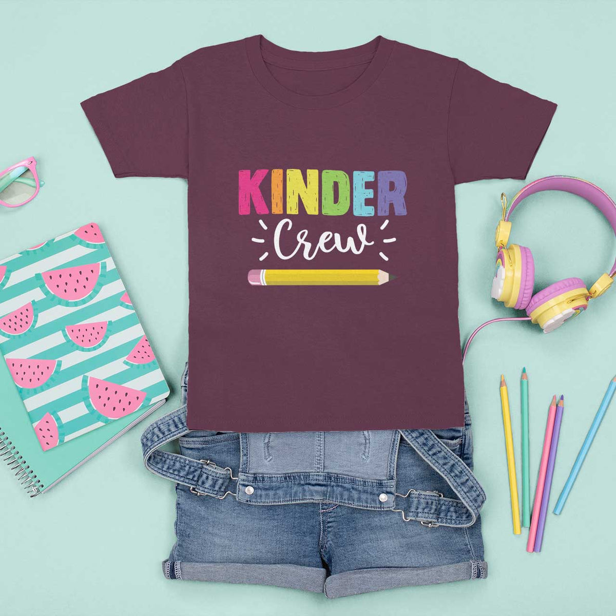 Kinder Crew T Shirt For Kid Kindergarten Back To School - Wonder Print Shop