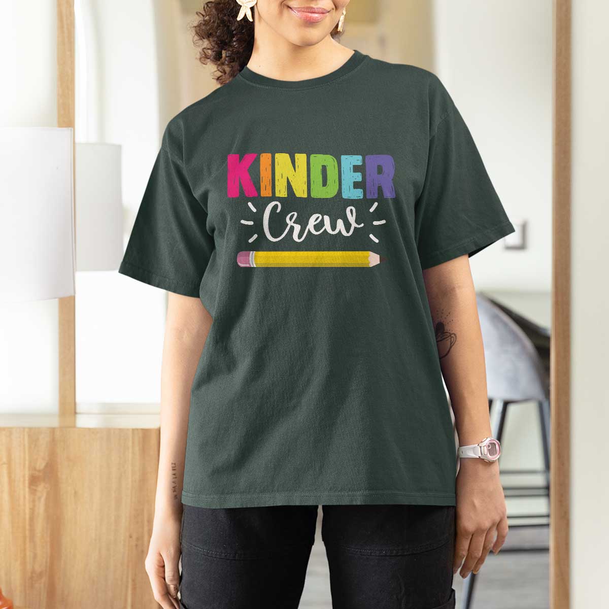 Kinder Crew T Shirt For Women Kindergarten Back To School - Wonder Print Shop