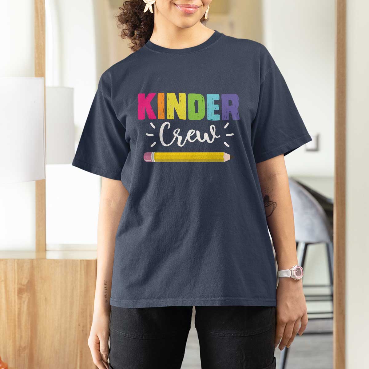 Kinder Crew T Shirt For Women Kindergarten Back To School - Wonder Print Shop
