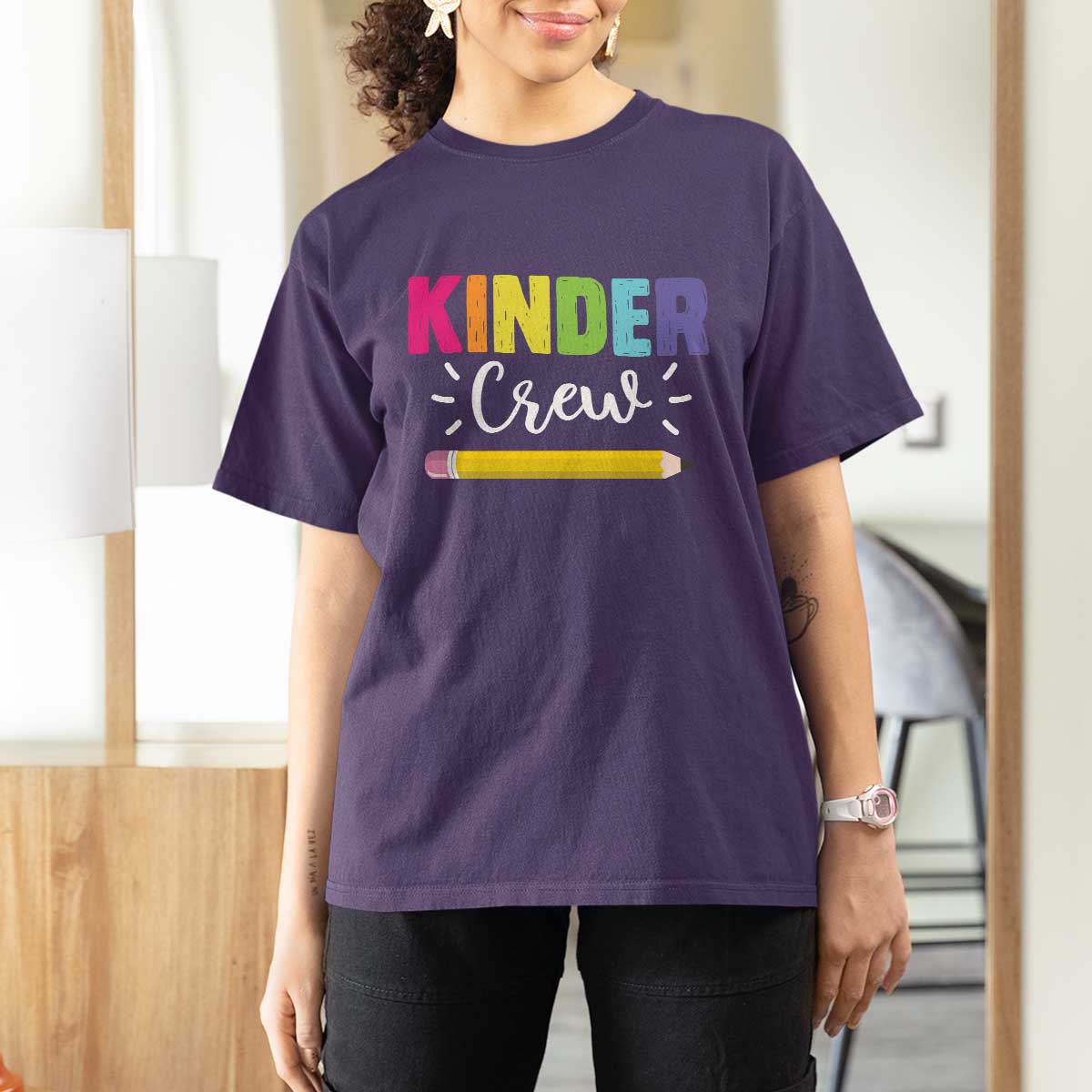 Kinder Crew T Shirt For Women Kindergarten Back To School - Wonder Print Shop
