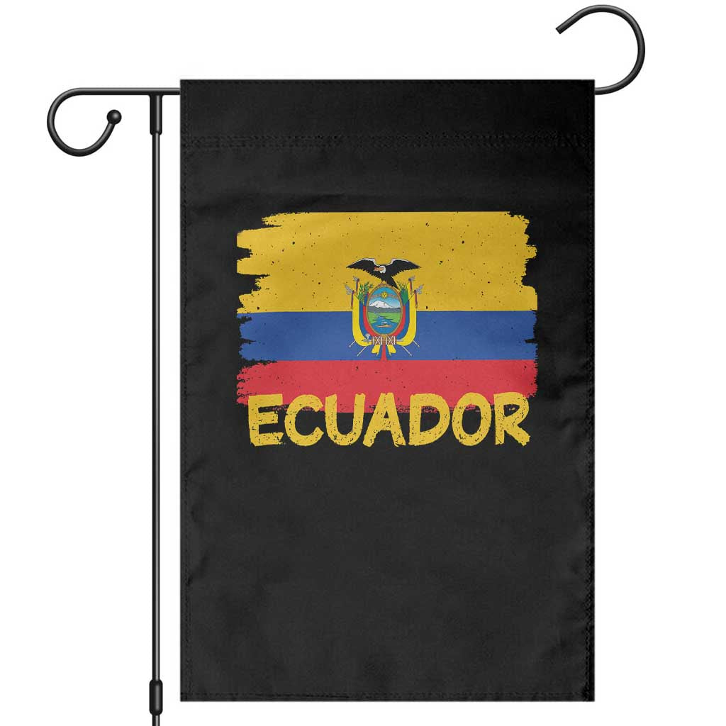 Ecuadorian Heritage Brushstroke Ecuador Flag Graphic Garden Flag