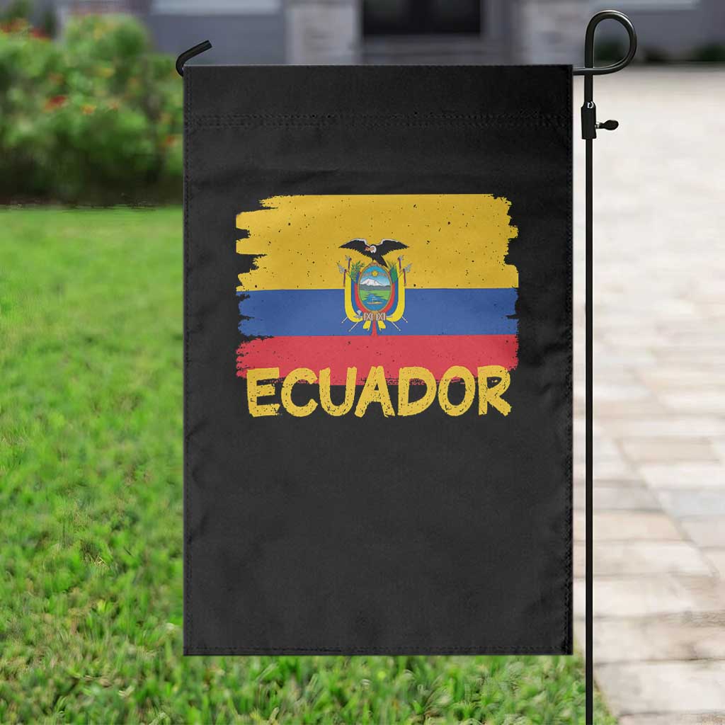 Ecuadorian Heritage Brushstroke Ecuador Flag Graphic Garden Flag