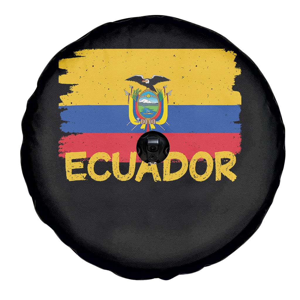 Ecuadorian Heritage Brushstroke Ecuador Flag Graphic Spare Tire Cover