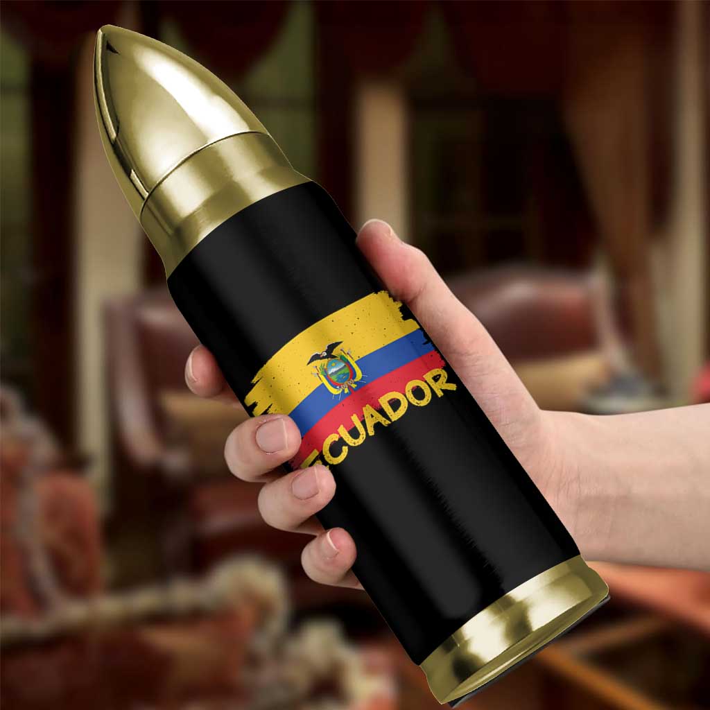 Ecuadorian Heritage Brushstroke Ecuador Flag Graphic Bullet Tumbler