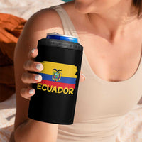 Ecuadorian Heritage Brushstroke Ecuador Flag Graphic 4 in 1 Can Cooler Tumbler