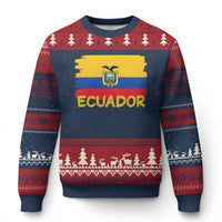 Ecuadorian Heritage Brushstroke Ecuador Flag Graphic Ugly Christmas Sweater