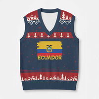Ecuadorian Heritage Brushstroke Ecuador Flag Graphic V-Neck Knit Sweater Vest