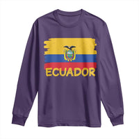Ecuadorian Heritage Brushstroke Ecuador Flag Graphic Long Sleeve Shirt