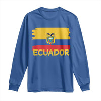 Ecuadorian Heritage Brushstroke Ecuador Flag Graphic Long Sleeve Shirt
