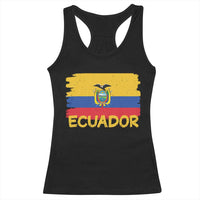 Ecuadorian Heritage Brushstroke Ecuador Flag Graphic Racerback Tank Top
