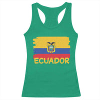 Ecuadorian Heritage Brushstroke Ecuador Flag Graphic Racerback Tank Top