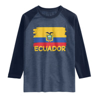 Ecuadorian Heritage Brushstroke Ecuador Flag Graphic Raglan Shirt