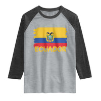 Ecuadorian Heritage Brushstroke Ecuador Flag Graphic Raglan Shirt
