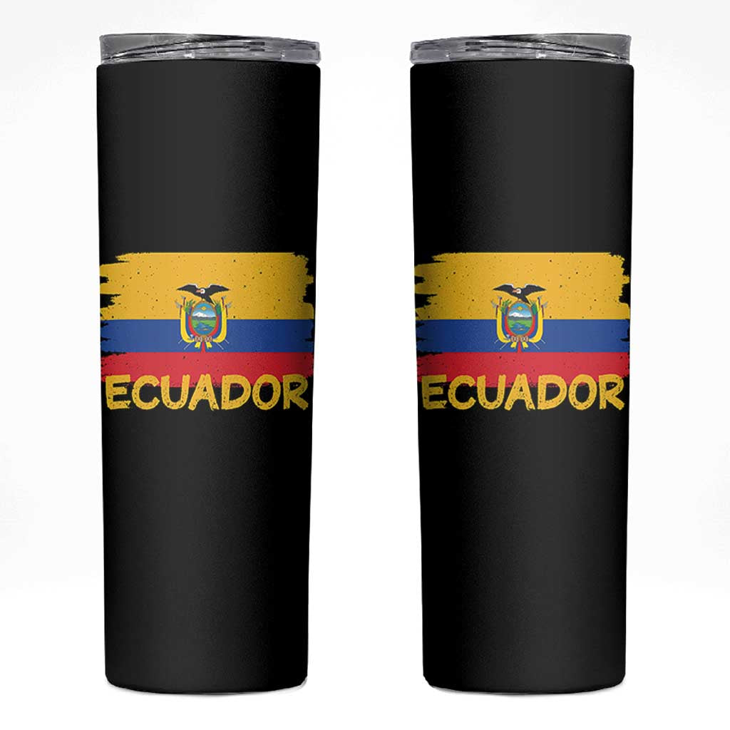 Ecuadorian Heritage Brushstroke Ecuador Flag Graphic Skinny Tumbler