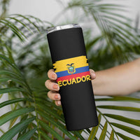 Ecuadorian Heritage Brushstroke Ecuador Flag Graphic Skinny Tumbler
