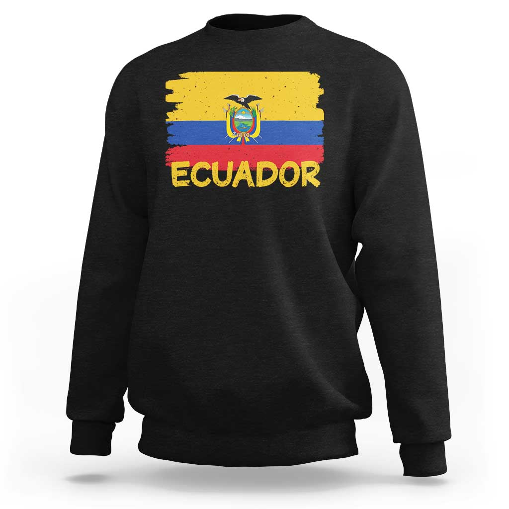 Ecuadorian Heritage Brushstroke Ecuador Flag Graphic Sweatshirt