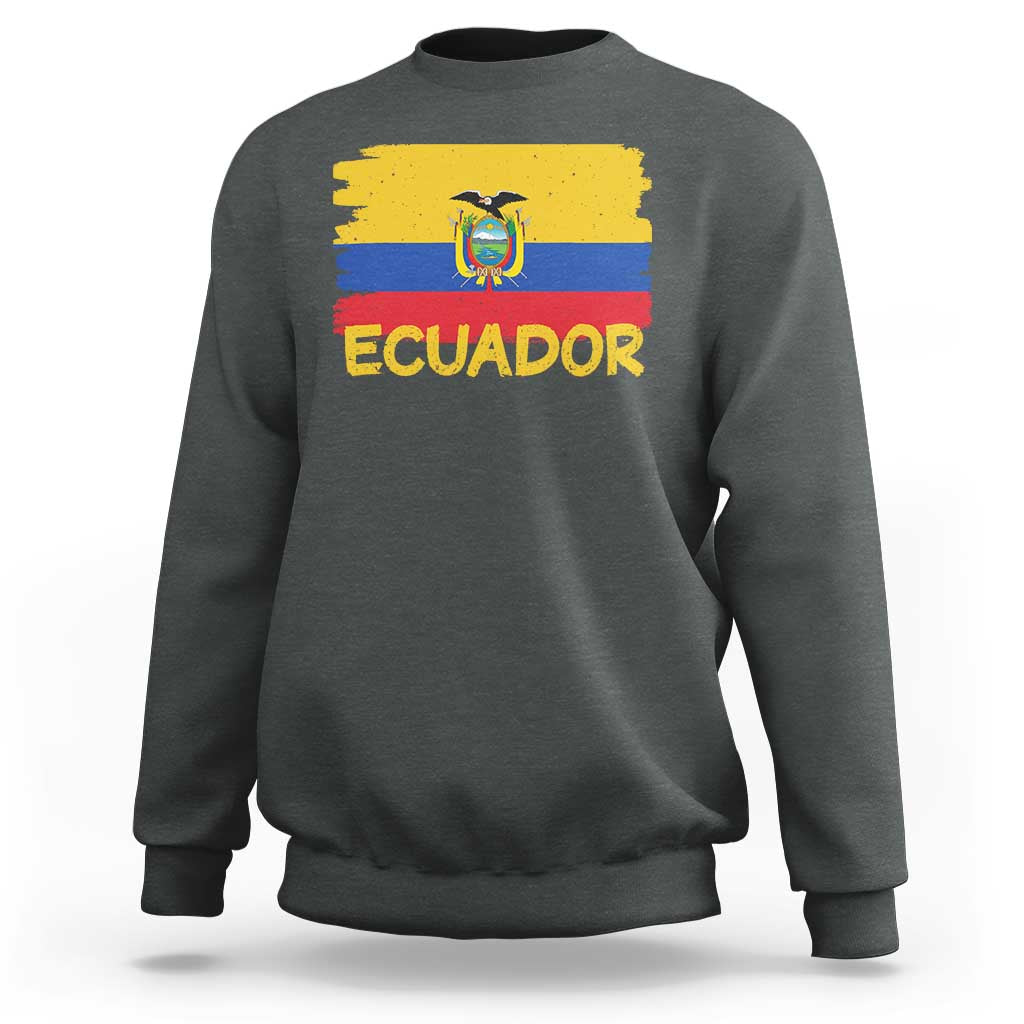 Ecuadorian Heritage Brushstroke Ecuador Flag Graphic Sweatshirt