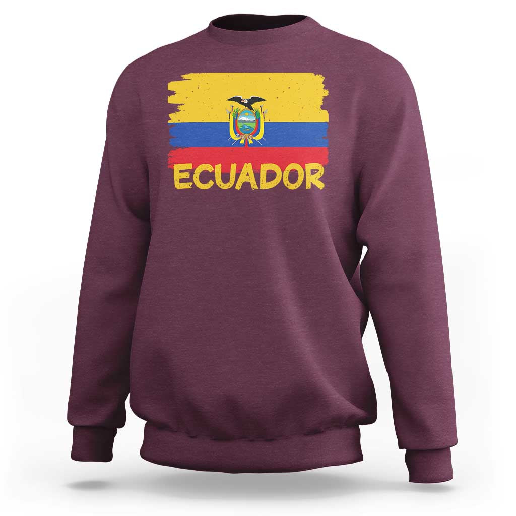 Ecuadorian Heritage Brushstroke Ecuador Flag Graphic Sweatshirt