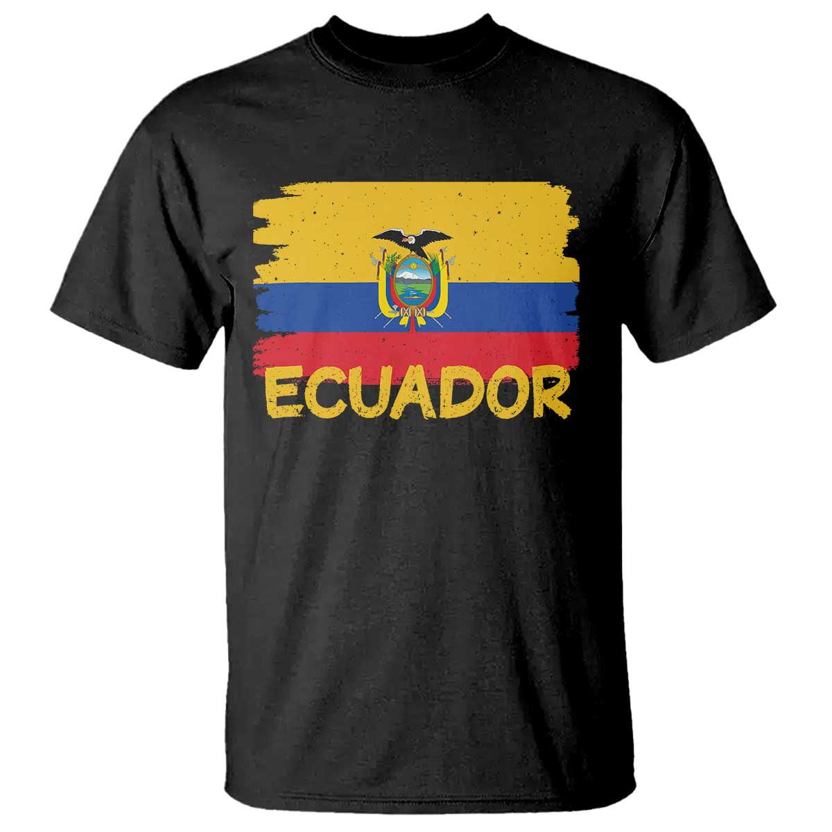 Ecuadorian Heritage Brushstroke Ecuador Flag Graphic T Shirt