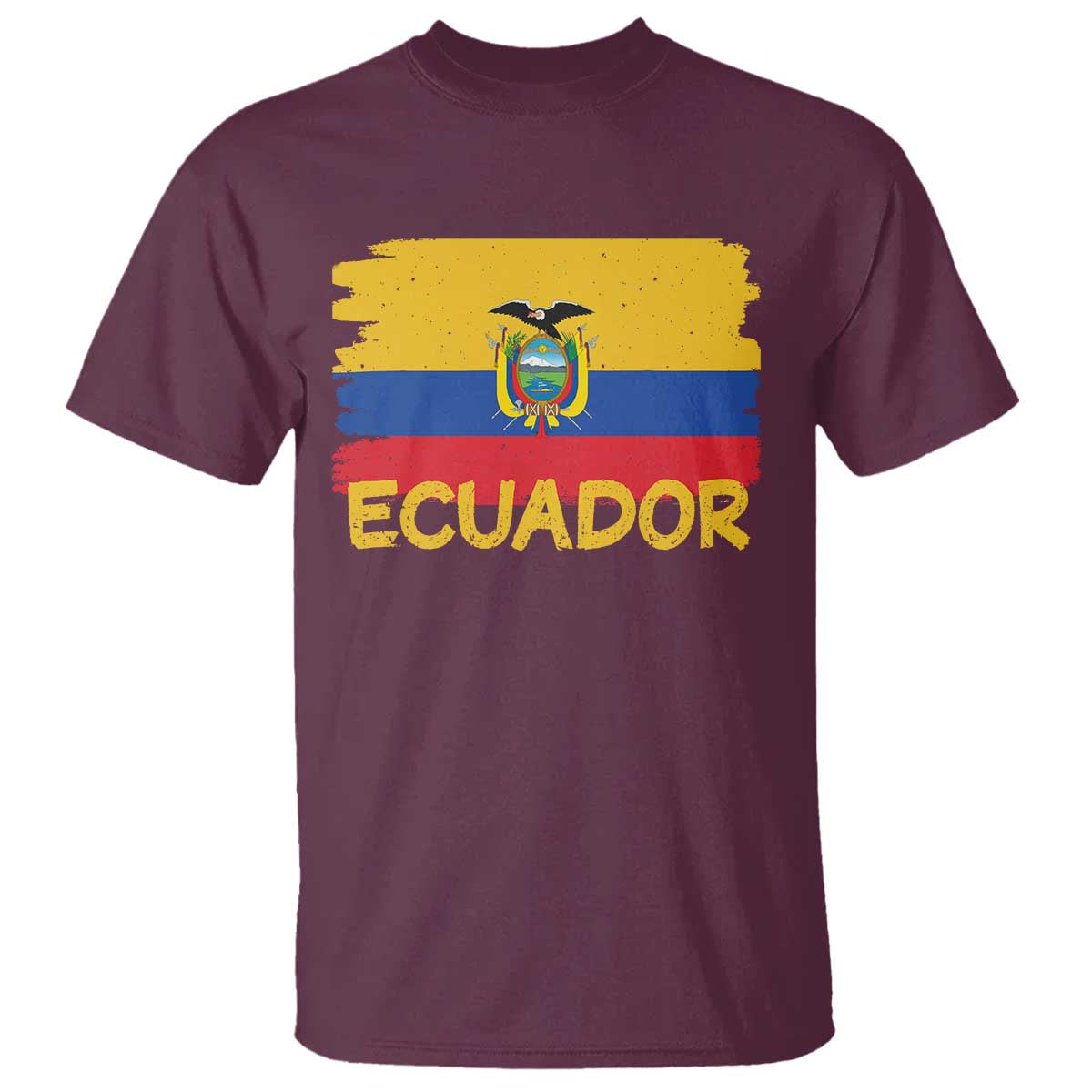 Ecuadorian Heritage Brushstroke Ecuador Flag Graphic T Shirt