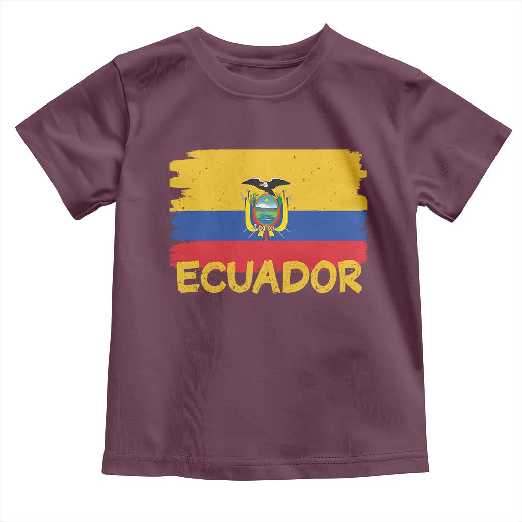 Ecuadorian Heritage Brushstroke Ecuador Flag Graphic Toddler T Shirt