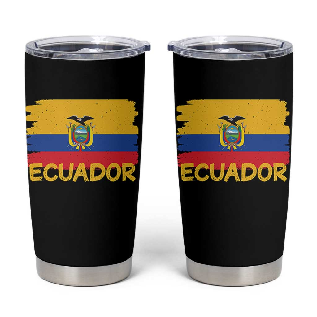 Ecuadorian Heritage Brushstroke Ecuador Flag Graphic Tumbler Cup