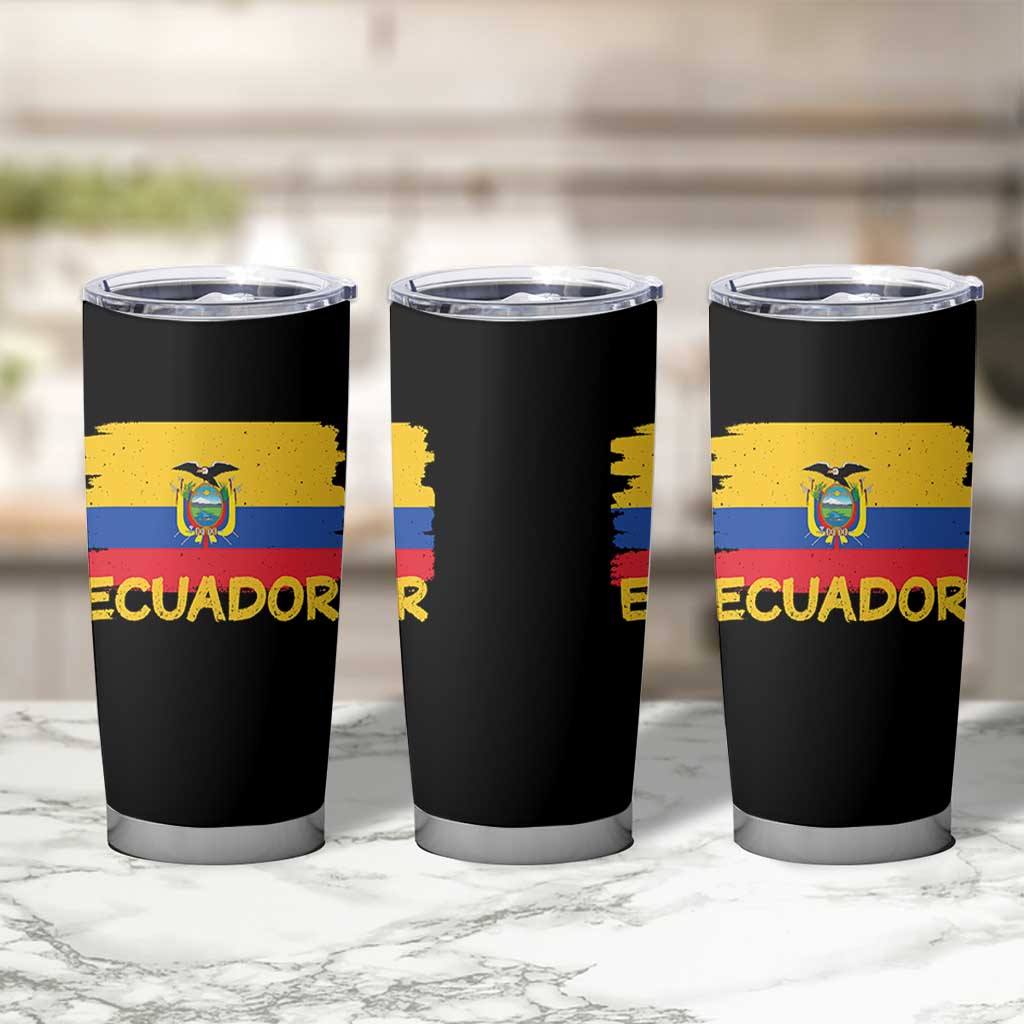 Ecuadorian Heritage Brushstroke Ecuador Flag Graphic Tumbler Cup