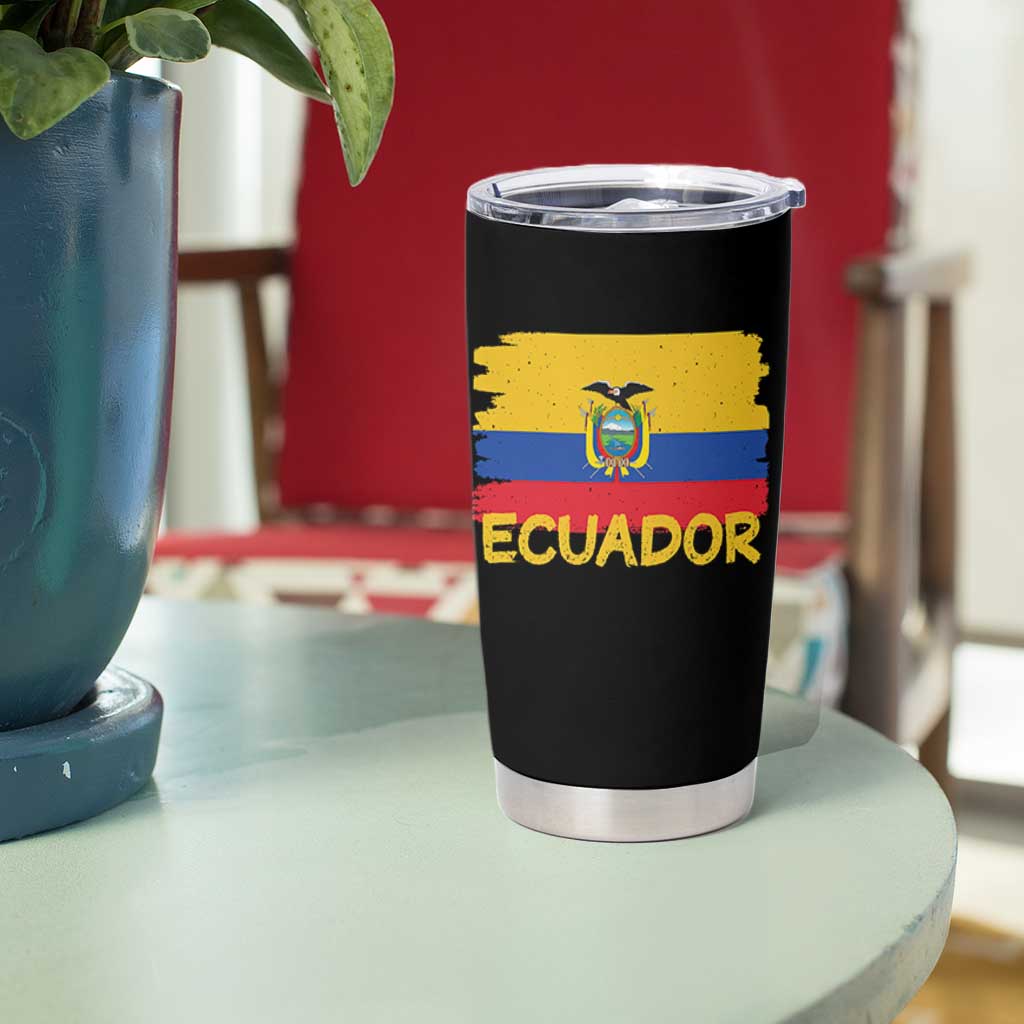 Ecuadorian Heritage Brushstroke Ecuador Flag Graphic Tumbler Cup