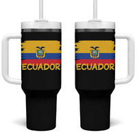Ecuadorian Heritage Brushstroke Ecuador Flag Graphic Tumbler With Handle