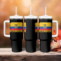 Ecuadorian Heritage Brushstroke Ecuador Flag Graphic Tumbler With Handle