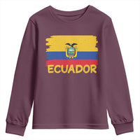 Ecuadorian Heritage Brushstroke Ecuador Flag Graphic Youth Sweatshirt