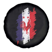 France Gallic Rooster Football Two Stars Brushstroke French Flag Graphic Spare Tire Cover