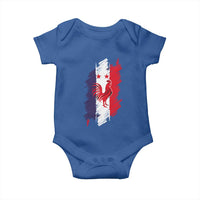 France Gallic Rooster Football Two Stars Brushstroke French Flag Graphic Baby Onesie