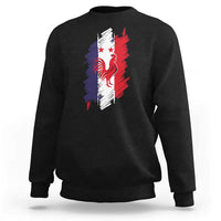 France Gallic Rooster Football Two Stars Brushstroke French Flag Graphic Sweatshirt