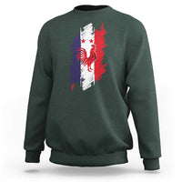 France Gallic Rooster Football Two Stars Brushstroke French Flag Graphic Sweatshirt