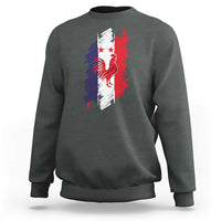 France Gallic Rooster Football Two Stars Brushstroke French Flag Graphic Sweatshirt