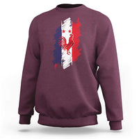 France Gallic Rooster Football Two Stars Brushstroke French Flag Graphic Sweatshirt