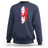 France Gallic Rooster Football Two Stars Brushstroke French Flag Graphic Sweatshirt