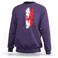France Gallic Rooster Football Two Stars Brushstroke French Flag Graphic Sweatshirt