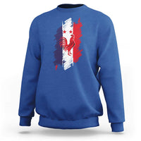 France Gallic Rooster Football Two Stars Brushstroke French Flag Graphic Sweatshirt