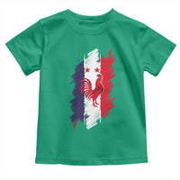 France Gallic Rooster Football Two Stars Brushstroke French Flag Graphic Toddler T Shirt